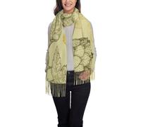 Hnnkloy Foglie di cono di luppolo per birra vintage retrò,Sciarpa in cashmere imitazione moda da donna, scialle leggero con nappe 197x72 cm