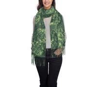 Hnnkloy Foglie di luppolo per birra d'epoca,Sciarpa in cashmere imitazione moda da donna, scialle leggero con nappe 197x72 cm