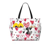 Hnnkloy Forme del cuore,Borsa da spiaggia di grande capacità, borsa da viaggio a tracolla per donna, borsa a mano impermeabile