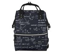 Hnnkloy Formule matematiche senza soluzione di continuità con forme geometriche,Zaino fasciatoio per mamma di grande capacità, zaino da viaggio per attività all'aperto