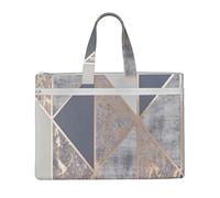 Hnnkloy Geo Oro Rosa,Borsa portadocumenti in tela con cerniera, borsa a mano, valigetta per scuola e ufficio