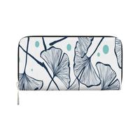 Hnnkloy Ginkgo Biloba, Portafogli in pelle PU, grande capacità, portafoglio con pochette per uomo e donna