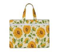 Hnnkloy Girasole disegnato,Borsa portadocumenti in tela con cerniera, borsa a mano, valigetta per scuola e ufficio
