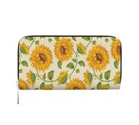 Hnnkloy Girasole disegnato, Portafogli in pelle PU, grande capacità, portafoglio con pochette per uomo e donna