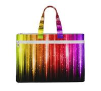 Hnnkloy Glitter arcobaleno,Borsa portadocumenti in tela con cerniera, borsa a mano, valigetta per scuola e ufficio