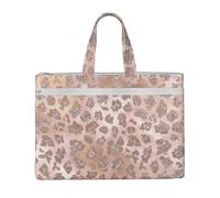 Hnnkloy Glitter tigre oro rosa,Borsa portadocumenti in tela con cerniera, borsa a mano, valigetta per scuola e ufficio