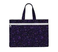 Hnnkloy Glitter viola ametista scuro,Borsa portadocumenti in tela con cerniera, borsa a mano, valigetta per scuola e ufficio