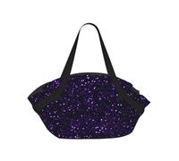 Hnnkloy Glitter viola ametista scuro,Tappetino da campeggio multifunzionale pieghevole, coperta da picnic utilizzabile anche come borsa da campeggio.