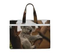 Hnnkloy Koala carino sull'albero,Borsa portadocumenti in tela con cerniera, borsa a mano, valigetta per scuola e ufficio