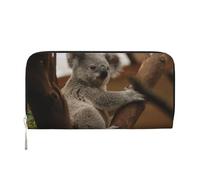 Hnnkloy Koala carino sull'albero, Portafogli in pelle PU, grande capacità, portafoglio con pochette per uomo e donna