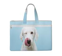 Hnnkloy Labrador divertente,Borsa portadocumenti in tela con cerniera, borsa a mano, valigetta per scuola e ufficio
