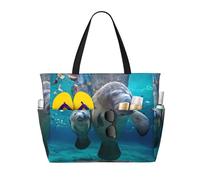 Hnnkloy Lamantino di mare,Borsa da spiaggia di grande capacità, borsa da viaggio a tracolla per donna, borsa a mano impermeabile