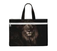 Hnnkloy Leone in caduta 3D,Borsa portadocumenti in tela con cerniera, borsa a mano, valigetta per scuola e ufficio