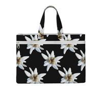 Hnnkloy Leontopodium Edelweiss,Borsa portadocumenti in tela con cerniera, borsa a mano, valigetta per scuola e ufficio