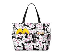 Hnnkloy Levrieri e cuore di zampa,Borsa da spiaggia di grande capacità, borsa da viaggio a tracolla per donna, borsa a mano impermeabile