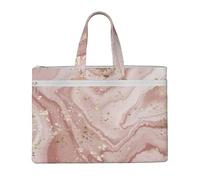 Hnnkloy Marmo liquido con oro,Borsa portadocumenti in tela con cerniera, borsa a mano, valigetta per scuola e ufficio