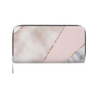 Hnnkloy Marmo rosa misto oro unito, Portafogli in pelle PU, grande capacità, portafoglio con pochette per uomo e donna
