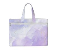 Hnnkloy Marmo viola pastello liquido,Borsa portadocumenti in tela con cerniera, borsa a mano, valigetta per scuola e ufficio