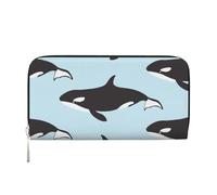 Hnnkloy Modello animale balena, Portafogli in pelle PU, grande capacità, portafoglio con pochette per uomo e donna