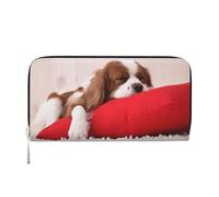 Hnnkloy Modello Cavalier King Charles Spaniel, Portafogli in pelle PU, grande capacità, portafoglio con pochette per uomo e donna
