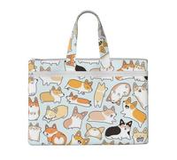Hnnkloy Modello Corgi,Borsa portadocumenti in tela con cerniera, borsa a mano, valigetta per scuola e ufficio