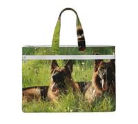 Hnnkloy Modello del cane da pastore tedesco,Borsa portadocumenti in tela con cerniera, borsa a mano, valigetta per scuola e ufficio