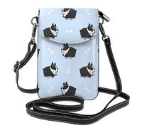 Hnnkloy Modello di cane Boston Terrier,Borsette per cellulari da donna, piccole borse a tracolla - Portafoglio per cellulare in pelle PU con scomparti per carte di credito
