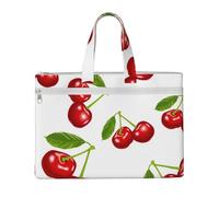Hnnkloy Modello di ciliegia,Borsa portadocumenti in tela con cerniera, borsa a mano, valigetta per scuola e ufficio