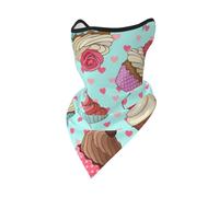 Hnnkloy Modello di cupcake stampato,Maschera protettiva morbida per il viso, scaldacollo, mezza maschera, sciarpa, maschera sportiva