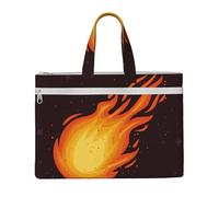 Hnnkloy Modello di fiamma a palla di fuoco rossa che cade,Borsa portadocumenti in tela con cerniera, borsa a mano, valigetta per scuola e ufficio