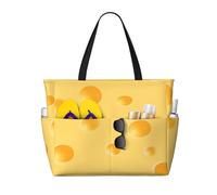 Hnnkloy Modello di formaggio giallo,Borsa da spiaggia di grande capacità, borsa da viaggio a tracolla per donna, borsa a mano impermeabile