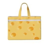 Hnnkloy Modello di formaggio giallo,Borsa portadocumenti in tela con cerniera, borsa a mano, valigetta per scuola e ufficio