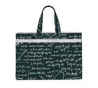 Hnnkloy Modello di formule matematiche scritte a mano,Borsa portadocumenti in tela con cerniera, borsa a mano, valigetta per scuola e ufficio