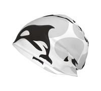 Hnnkloy Modello di Orca Modello di Pesce,Cappello in Maglia di Poliestere, Berretto con Passamontagna, Berretto da Corsa