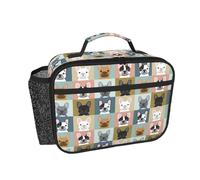 Hnnkloy Modello di ritratti di bulldog francese,Borsa termica portatile, resistente, borsa porta pranzo isolante, borsa frigo riutilizzabile