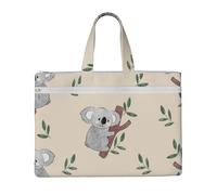 Hnnkloy Modello di simpatici orsi koala dei cartoni animati,Borsa portadocumenti in tela con cerniera, borsa a mano, valigetta per scuola e ufficio