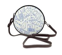 Hnnkloy Modello matematico,Borsa a tracolla in pelle sintetica, borsa a tracolla rotonda - borsetta circolare da donna