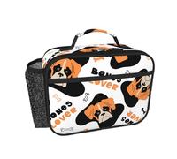 Hnnkloy Motivo vettoriale senza soluzione di continuità con boxer,Borsa termica portatile, resistente, borsa porta pranzo isolante, borsa frigo riutilizzabile