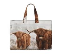 Hnnkloy mucca scozzese,Borsa portadocumenti in tela con cerniera, borsa a mano, valigetta per scuola e ufficio