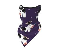 Hnnkloy Mucche divertenti Fattoria divertente,Maschera protettiva morbida per il viso, scaldacollo, mezza maschera, sciarpa, maschera sportiva