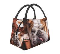 Hnnkloy Museruola per bulldog inglesi, animali domestici, cani che dormono,Borsa termica portatile, borsa porta pranzo isolata, borsa termica resistente, borsa frigo riutilizzabile