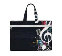 Hnnkloy Musica astratta,Borsa portadocumenti in tela con cerniera, borsa a mano, valigetta per scuola e ufficio