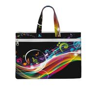 Hnnkloy Musica colorata,Borsa portadocumenti in tela con cerniera, borsa a mano, valigetta per scuola e ufficio