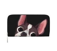 Hnnkloy Natura del Boston Terrier, Portafogli in pelle PU, grande capacità, portafoglio con pochette per uomo e donna
