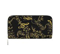 Hnnkloy Note di musica nera, Portafogli in pelle PU, grande capacità, portafoglio con pochette per uomo e donna