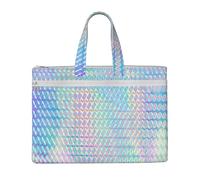 Hnnkloy Ologramma colorato arcobaleno olografico,Borsa portadocumenti in tela con cerniera, borsa a mano, valigetta per scuola e ufficio