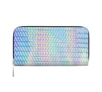 Hnnkloy Ologramma colorato arcobaleno olografico, Portafogli in pelle PU, grande capacità, portafoglio con pochette per uomo e donna