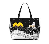 Hnnkloy Onda di note musicali,Borsa da spiaggia di grande capacità, borsa da viaggio a tracolla per donna, borsa a mano impermeabile