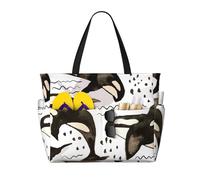 Hnnkloy Orche ad acquerello,Borsa da spiaggia di grande capacità, borsa da viaggio a tracolla per donna, borsa a mano impermeabile