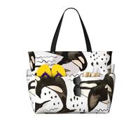 Hnnkloy Orche ad acquerello,Borsa da spiaggia di grande capacità, borsa da viaggio a tracolla per donna, borsa a mano impermeabile